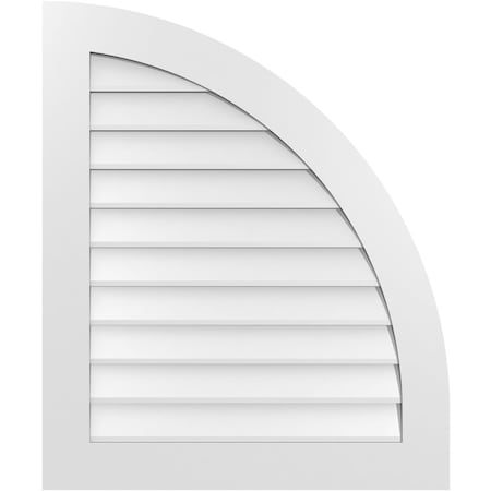 Quarter Round Top Right Surface Mount PVC Gable Vent W/ 3-1/2W X 1P Standard Frame, 30W X 36H